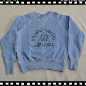 C.A.B. CLOTHING　スエットシャツ　サックス　U.S.NAVAL ACADEMY サイズ４０/４２　新品