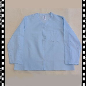 アメリカ軍放出実物新品 パジャマトップ ライトブルーLサイズ新品スリーピングシャツ長袖の画像1