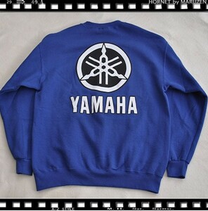 サイズＬ　メトロレーシングスエットシャツ　YAMAHA　ブルー　新品　袖M白