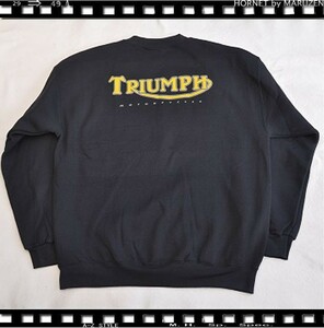 サイズＬ　メトロレーシングスエットシャツ　TRIUMPH　ブラック　新品　袖M黒