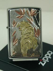 2010年製 絶版Zippo 電鋳和柄　とら虎（#250デンチュウバン　タイガー）ハイポリ新品