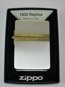 Zippo 1935CCレプリカ・ミラーラインSG2★金銀シルバーゴールド