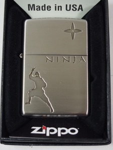 Zippo ジッポーライター 忍者 NINJA 手裏剣 ニンジャ シルバー銀 SV古美 両面