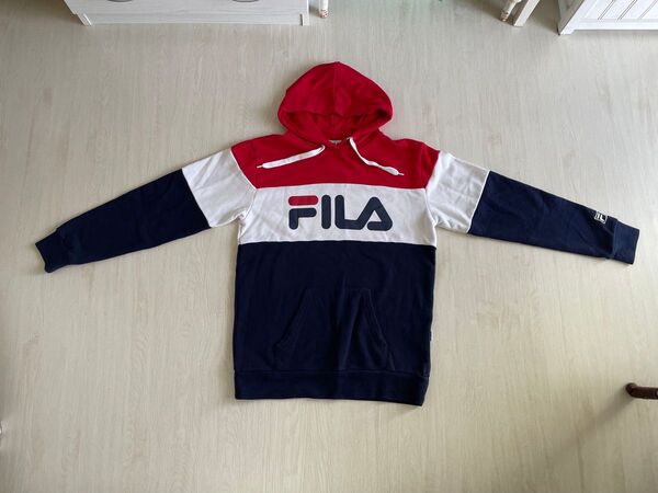 FILA バイカラープルパーカー プルオーバーパーカー レディースL