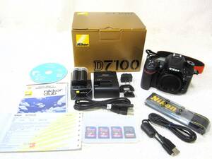Nikon ニコン デジタル 一眼レフカメラ D7100 ボディ 本体 ショット数6871枚 保証書 元箱付 SDカード4枚 バッテリー2個付属 動作OK (5017)