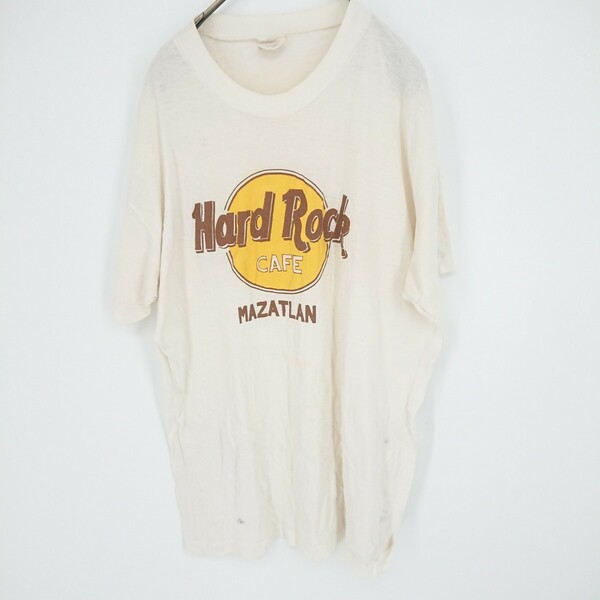 46 シングルステッチ ハードロックカフェ HARD ROCK CAFE LAMAR Tシャツ オフホワイト ヴィンテージ リユース ultramto ts1126