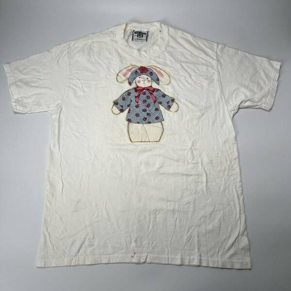 L アニマルロゴ Lee MADE IN USA Tシャツ ホワイト ウサギ リユース ultramto