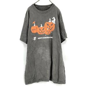 サイズ不明 Tシャツ グレー ハロウィン バックプリント 半袖 リユース ultramto ts1209