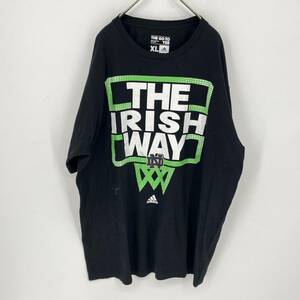 XL adidas アディダス Tシャツ ブラック THE IRISH WAY 半袖 薄手 リユース ultramto ts1268