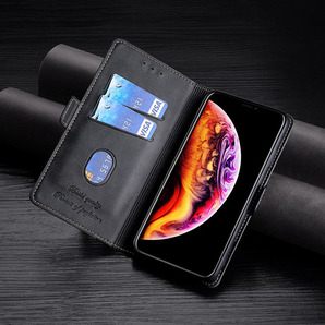 iPhone 15ProMax 用 スマホケース 新品 手帳型 レザー 耐衝撃 アイフォン カード収納 携帯ケース TPU ツートンカラー タイプDの画像2