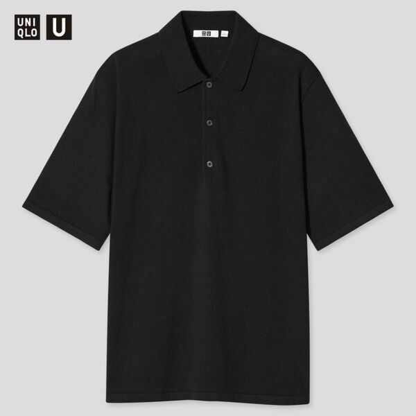 【完売品】ファインゲージポロシャツ（半袖）ブラック　Mサイズ