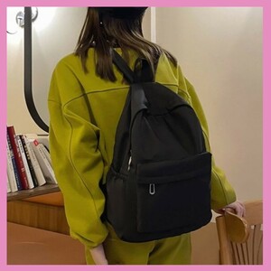  high capacity rucksack black simple outdoor autumn stylish adult light weight A4 lovely commuting going to school bag popular high capacity rucksack 