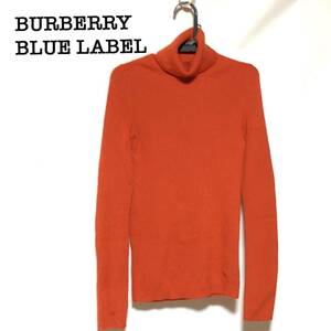 バーバリーブルーレーベル BURBERRY BLUE LABEL イタリア製ウール タートルネックニット 38