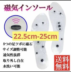 送料無料！快足【磁気 インソール★両足セット】22.5-25cm 新品 足つぼ 足裏 磁石 フットケア セルフケア 中敷き 足裏 高評価