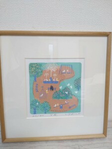 Art hand Auction Kotaro Yoshioka [Park] 214/810 Print, autographed ◆Silkscreen painting, framed, interior painting, landscape painting, artwork, print, silk screen
