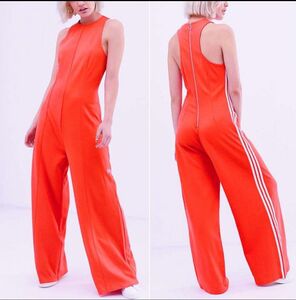 ◆新品タグ付き◆ adidas アディダス JUMP SUIT ジャンプスーツ オールインワン オレンジ サイズL