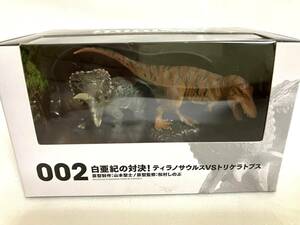 miniQ 白亜紀の対決! ティラノサウルス VS トリケラトプス 約95mm 海洋堂　恐竜発掘記