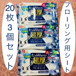 [水の激落ちくん]超厚ウェットシート 20枚入り3個セット