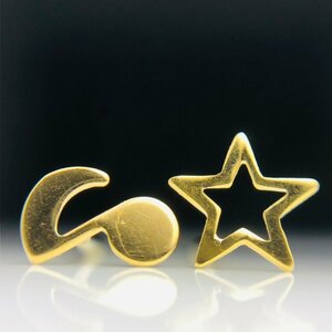 [77] K18 earrings star sound . motif small .. simple pretty usually using ... not Mini join ... post catch 0.2g (876)