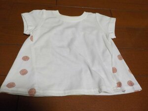 新品　女児　半袖　Ｔシャツ　サイズ90　白　ドットがかわいい　クリックポスト発送可　切手可