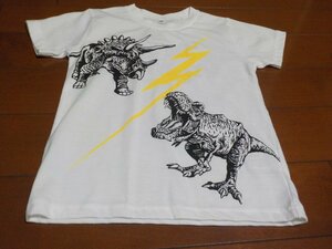 新品　男児　Ｔシャツ　サイズ120　恐竜　白　切手可　クリックポスト発送可