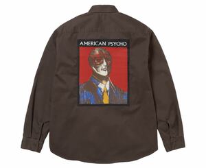 茶M Supreme American Psycho Work Shirt Brown ワークシャツ