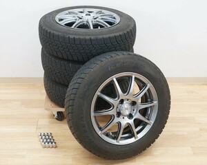 前ダ:【14インチ】タイヤ付きホイール4本セット BADX LOXARNY SPORT 14×5.5J 4穴/ICE NAVI 6 165/70R14 81Q スタッドレス ★送料無料★