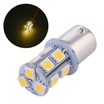 24V S25 180°平行ピン BA15S LED 13連 5050 シングル バックランプ サイドマーカー トラック 電球色 10個セット wd80-D_画像2