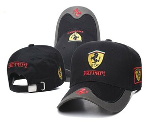 02 フェラーリ キャップ Ferrari ロゴ 野球帽 刺繍 スモーター帽子 車帽子 メンズ レディース バイク帽子 男女 キャップ帽子 男女兼用