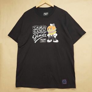 261470【Lサイズ】TAMAGAWA DINER M&M MASSES PRINT T-SHIRT コラボ プリント 半袖 Tシャツ ブラック 23-MT-TD02 マシス