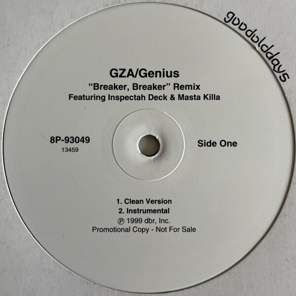 GZA / Genius - Breaker, Breaker (Remix) (USオリジナル/プロモオンリー/Promo)