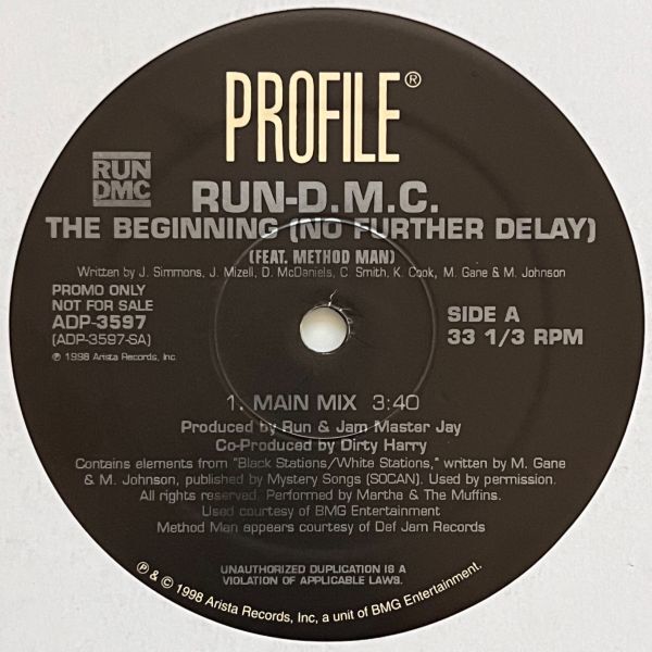 Run-D.M.C. Feat. Method Man - The Beginning (No Further Delay) (USオリジナル/プロモオンリー/Promo)