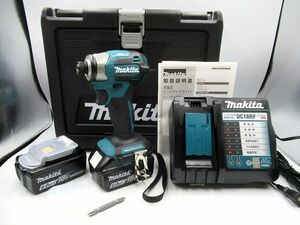 ▲△未使用 makita マキタ 充電式インパクトドライバ TD173DRGX 18V 6.0Ah ブルー 純正バッテリー2個 充電器 セット品 電動工具△▲ 