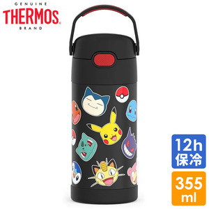 サーモス ステンレス ストロー 水筒 ステンレス水筒 ポケモン 総柄 ストロー 350ml THERMOS 子供 ポケットモンスター ピカチュー