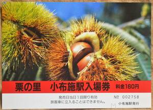 長野電鉄「栗の里 小布施駅」入場券(1枚もの)*日付なし　1996