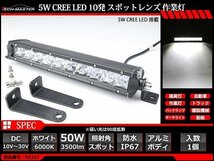 50W LED作業灯 狭角 スポットライト CREE LED 防水 車/トラック/船舶 ワークライト フォグランプ バックランプ 汎用 DC12V/24V PZ337_画像1