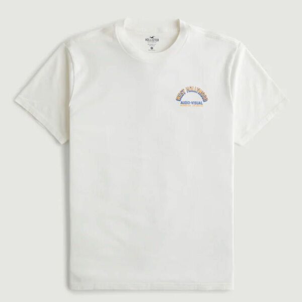 HOLLISTER WEST HOLLYWOOD AUDIO-VISUAL グラフィックTシャツ WHITE 半袖Tシャツ