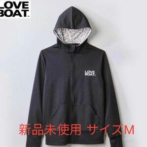 (新品未使用)LOVEBOAT ヒョウ柄フードパーカー 　ブラックサイズM