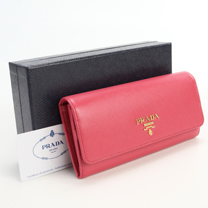 中古・未使用プラダPRADA サフィアーノレザー 財布 レザー 1MH132 ZLP F0HYI ピンク　 ランク：S us-1 レディース