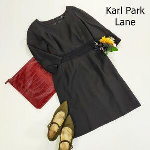 カールパークレーン Karl Park Lane ワンピース サイズ9 M ブラック 日いざ丈 七分袖 レース フォーマル シンプル 2992