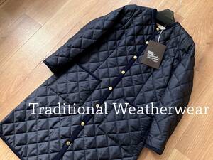 撥水・中綿・防寒 Traditional Weatherwear ARKLEY LONG / NVY 32 トラディショナルウェザーウェア キルティング ノーカラー ロング コート