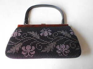 F / beads bag clutch bag handbag second bag kimono small articles floral print beads embroidery bag secondhand goods 