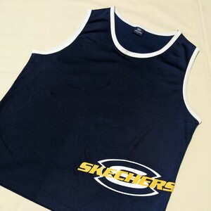 +AW4 Skechers Skechers мужской 2L Tank Top Navy Navy Sport Wear Trawing Большой размер свободно