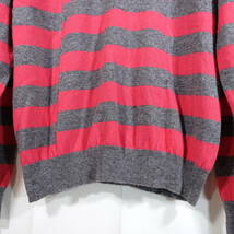 【良品】コムデギャルソンシャツ　フレッドペリー　ずらしボーダーニット　COMME des GARCONS SHIRT　FRED PERRY　サイズＬ　灰ピンク_画像7