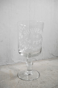 アンティーク　フランス　SOUVENIR　LA FTE　ガラス　カップ 　グラス　店舗什器　コップ