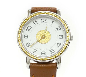 エルメス HERMES セリエ SE4.220 レディース 腕時計 FF3604 クォーツ ホワイト文字盤 ベルト社外品