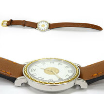 エルメス HERMES セリエ SE4.220 レディース 腕時計 FF3604 クォーツ ホワイト文字盤 ベルト社外品_画像3