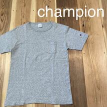 champion チャンピオン USA製 半袖 Tシャツ T1011 アメリカ製 ポケットT 無地 グレー サイズM 玉mc2052_画像1