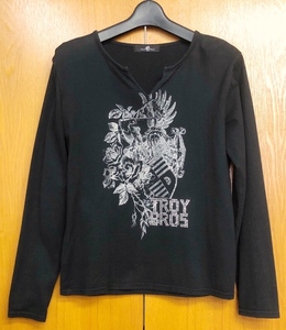 レディース★TROY BROS★カットソー　L　黒　中古品