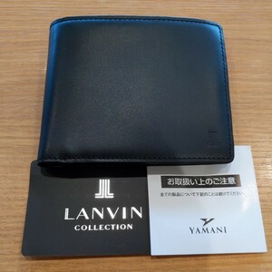 ■LANVIN COLLECTION■ランバン■ 2つ折り財布■牛革■ダークネイビー